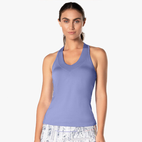 Lucky In Love V-Neck Tank W/ Bra (Lilac)