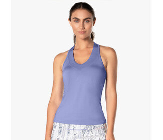 Lucky In Love V-Neck Tank W/ Bra (Lilac)