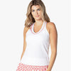 Lucky In Love Shockin' Stripes Tank W/ Bra (White)