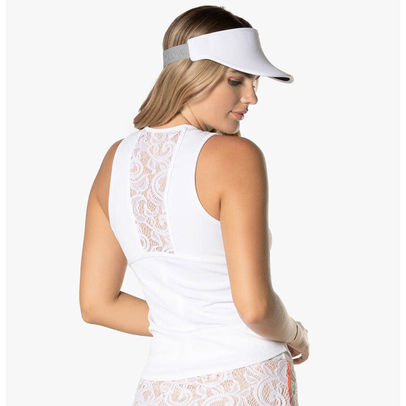 Lucky In Love Fast Lane Rib Tank (White)
