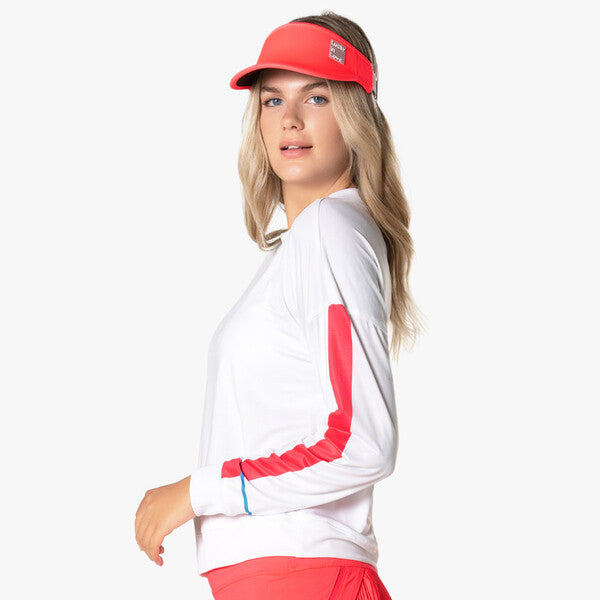 Lucky In Love Bright Line Long Sleeve (White)