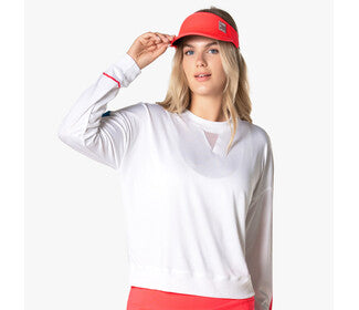 Lucky In Love Bright Line Long Sleeve (White)