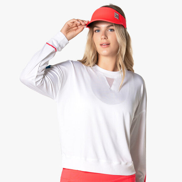 Lucky In Love Bright Line Long Sleeve (White)