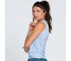 Lucky In Love Steel Cut Twist Front Tank (Steel Blue)