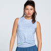 Lucky In Love Steel Cut Twist Front Tank (Steel Blue)