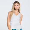 Lucky In Love V-Neck Tank W/ Bra (Bone)