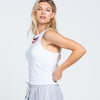 Lucky In Love Metallic Stripe Tank W/ Bra (White)