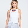 Lucky In Love Metallic Stripe Tank W/ Bra (White)
