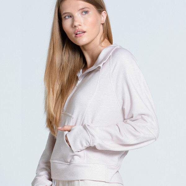 Lucky In Love Renew Heather 1/4 Zip Long Sleeve (Beige)