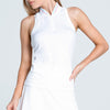 Lucky In Love Seamless Textured Sleeveless Polo (White)