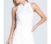 Lucky In Love Seamless Textured Sleeveless Polo (White)