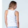 Lucky In Love Linen Streak Tank (White)