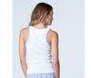Lucky In Love Linen Streak Tank (White)