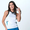 Lucky In Love Stripe It Up Tie Back Tank (White)