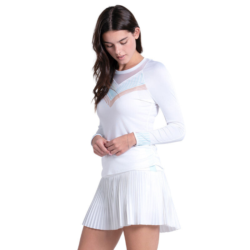 Lucky In Love Riviera Club Long Sleeve (W) (White) Lucky In Love