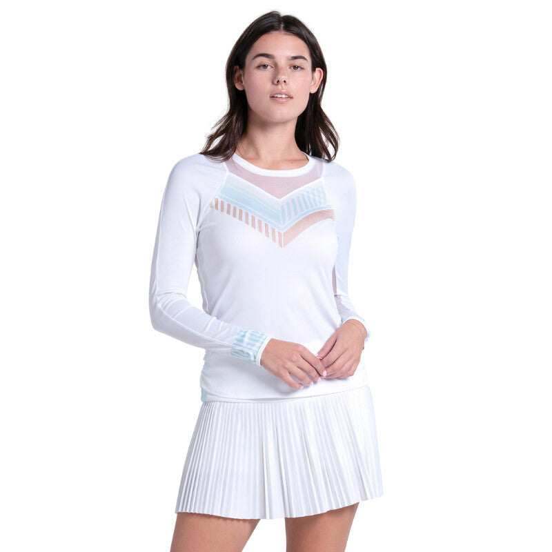 Lucky In Love Riviera Club Long Sleeve (W) (White) Lucky In Love