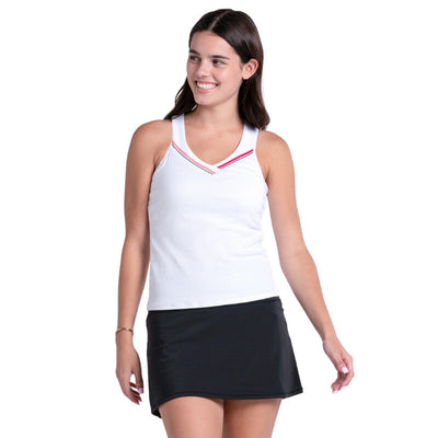 Lucky In Love Glow Stripe Tank (W) (White)