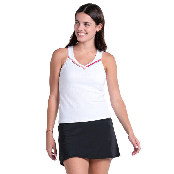 Lucky In Love Glow Stripe Tank (W) (White)