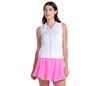Lucky In Love Piped Birdie Polo Tank (W) (White/Pink)