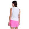 Lucky In Love Piped Birdie Polo Tank (W) (White/Pink)