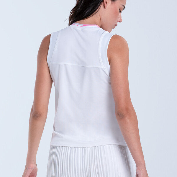 Lucky In Love Weave It To Me V-Neck Tank (W) (White)
