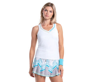 Lucky In Love Lavish Stripe Tank (W) (White)