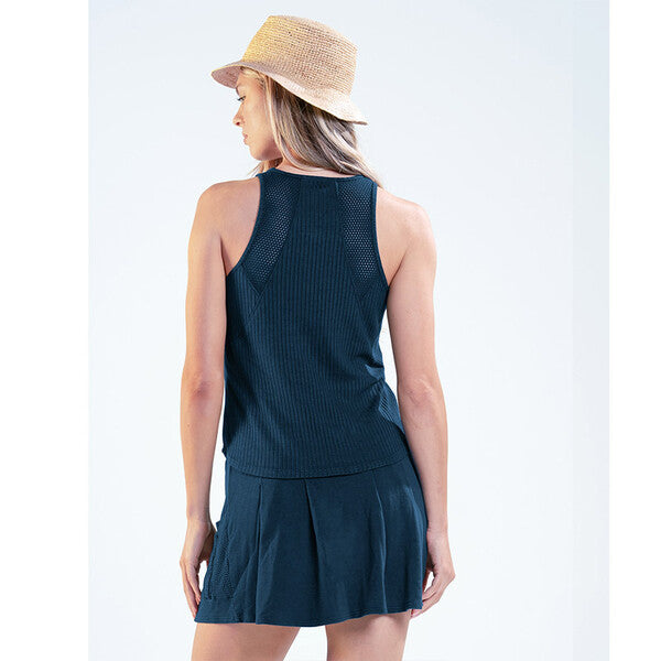 Lucky In Love Rib Breezy Tank (W) (Midnight)