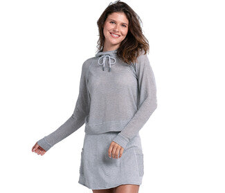 Lucky In Love Chill Day Long Sleeve Pullover (W) (Grey)