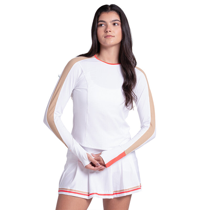 Lucky In Love Double Play Long Sleeve (W) (White) Lucky In Love