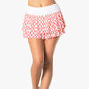 Lucky In Love Classic Grid Pleated Skirt (White)