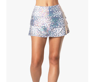 Lucky In Love Oil Slick Scallop Skirt (Multi)
