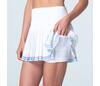 Lucky In Love Linen Streak Pleated Skirt 14" (White)