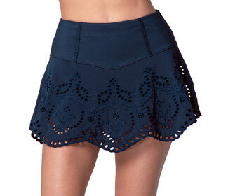 Lucky In Love Eyelet You Win Skirt 13" (Midnight)