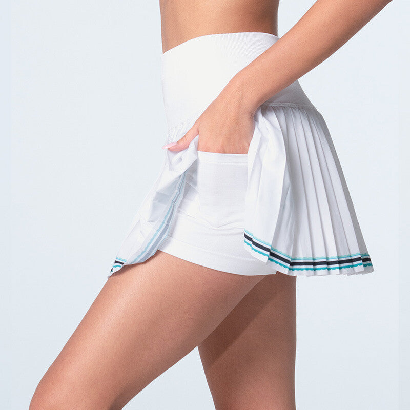 Lucky In Love Win It Pleated Skirt 14" (White)