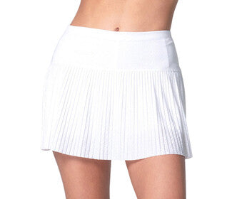 Lucky In Love Cheetah Pleated Skirt 13" (White)