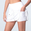 Lucky In Love Cargo Pocket Wrap Skirt 14" (White)