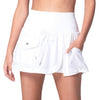 Lucky In Love Cargo Pocket Wrap Skirt 14" (White)
