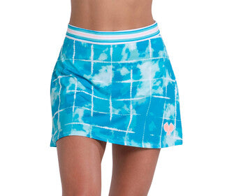 Lucky In Love Wave Rider Pickleball Skirt (W) (Scuba)