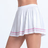 Lucky In Love Woven Strokes Pleated Skirt (W) (White)