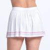 Lucky In Love Woven Strokes Pleated Skirt (W) (White)