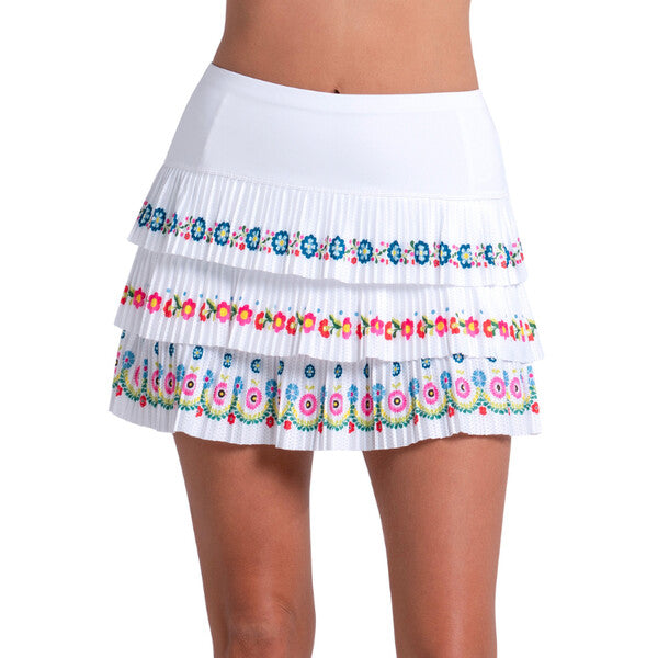 Lucky In Love Blossom Pleated Skirt (W) (Multi)