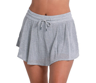 Lucky In Love High Waist Lucky Break Skirt (Heather Grey)