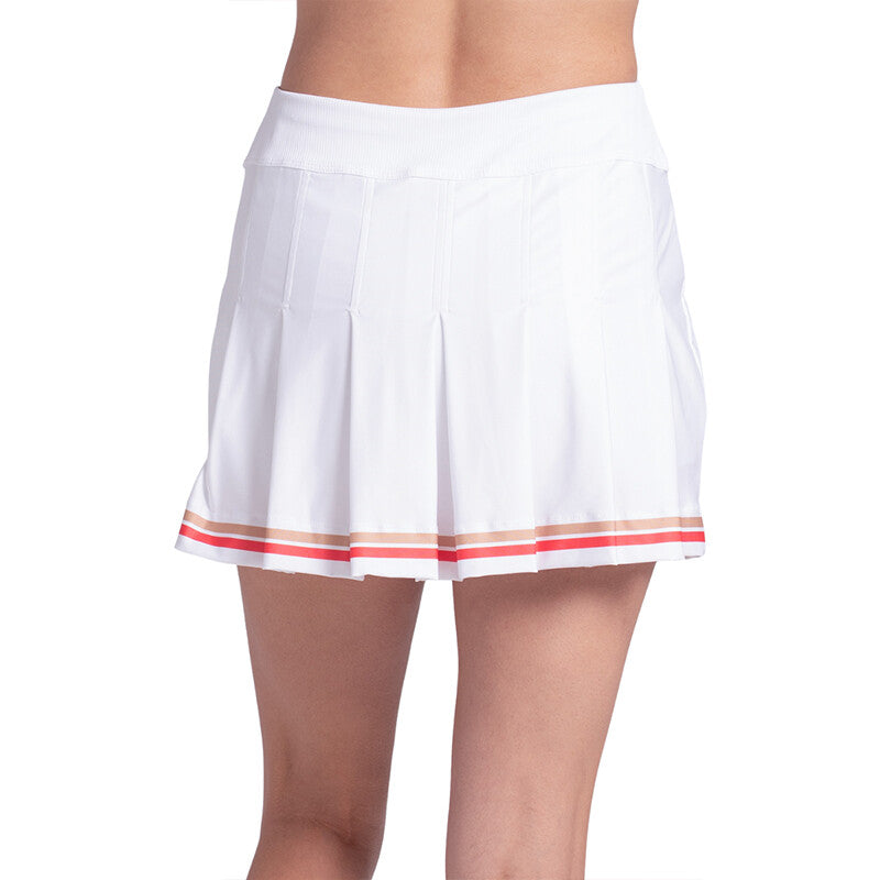 Lucky In Love Legacy Lines Pleat Skirt (W) (White) Lucky In Love