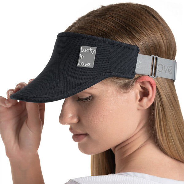 Lucky In Love Logo Stretch Visor (Black)