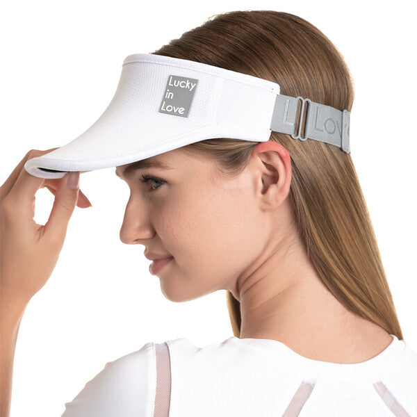 Lucky In Love Logo Stretch Visor (White)