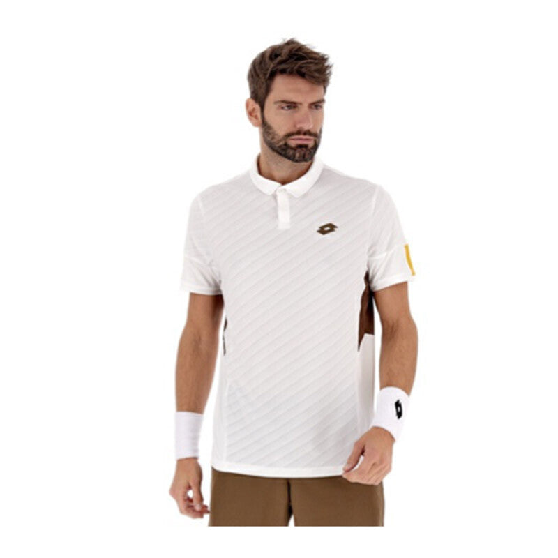 Lotto Tech 1 D1 Polo (M) (White/Brown)