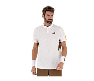 Lotto Tech 1 D1 Polo (M) (White/Brown)