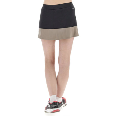 Lotto Superrapida Pickleball Vi Skirt (W) (Black/Tan)