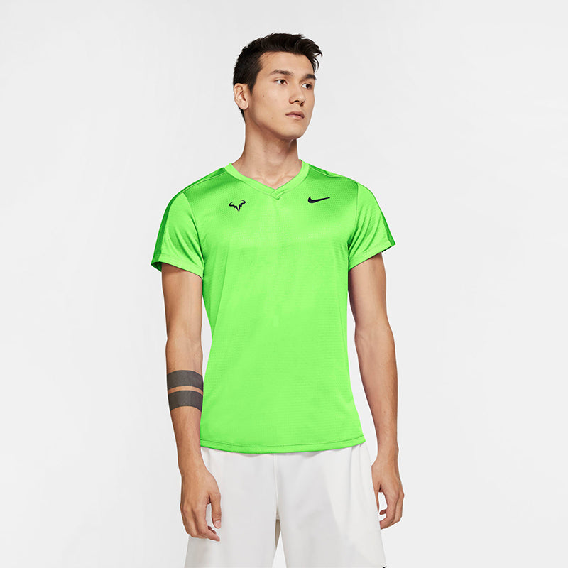 Nike Rafa Challenger Short Sleeve Top (M) (Lime) Nike