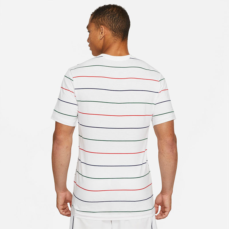 Nike Court Striped Tee (M) (White) Nike
